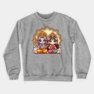 Brahma the Creator and his wife Saraswati Crewneck Sweatshirt